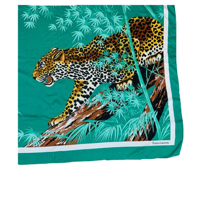 VTG 'FRANCO LAURENTI' LARGE LEOPARD GRAPHIC BAMBOO BEACH COVER-UP SHAWL THROW