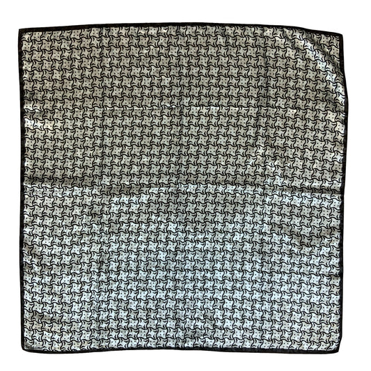 VTG 90s Y2K 'BELLASIMA' GREY SILVER BLACK HOUNDSTOOTH PATTERN SQUARE SCARF