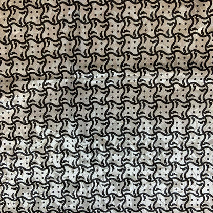 VTG 90s Y2K 'BELLASIMA' GREY SILVER BLACK HOUNDSTOOTH PATTERN SQUARE SCARF