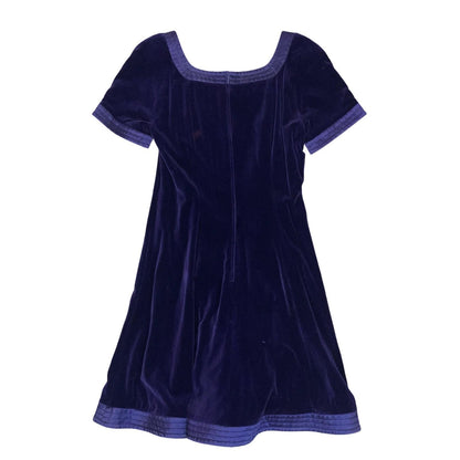 VTG 80s 90s 'ESCADA' MARGARETHA LEY COUTURE PURPLE VELVET COCKTAIL MINI DRESS S
