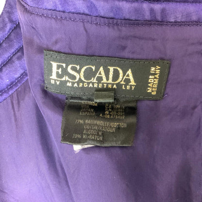 VTG 80s 90s 'ESCADA' MARGARETHA LEY COUTURE PURPLE VELVET COCKTAIL MINI DRESS S