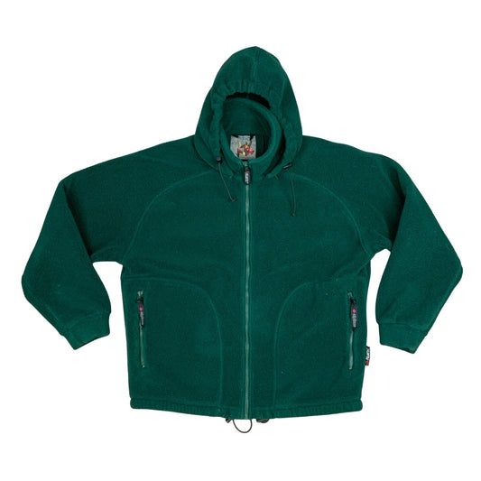 Vintage Alpinus Polartec Green Sherpa Fleece Hooded Zip-Up Jacket Extra Large XL