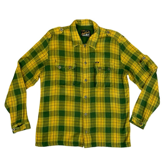 VTG LEE OUTERWEAR GREEN PLAID LINED LUMBERJACK JACKET SHIRT ROCKABILLY XXL