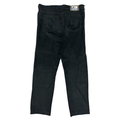 Vtg 80s 'Kenzo' Black Soft Velvet Silk Lined Casual Straight-Leg Trousers UK 16