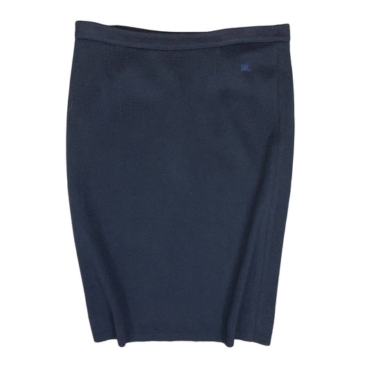 Vtg 90s 'Burberry's' Navy Blue Spanish Elegant Pencil Skirt Large UK 16