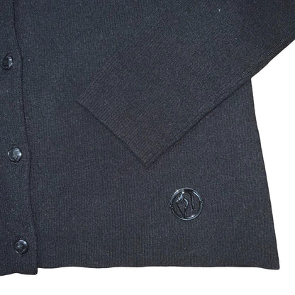VTG 'Armani Jeans' Black White Monotone Snap Button Casual Cardigan UK 8/10