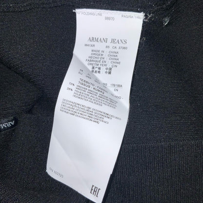 VTG 'Armani Jeans' Black White Monotone Snap Button Casual Cardigan UK 8/10
