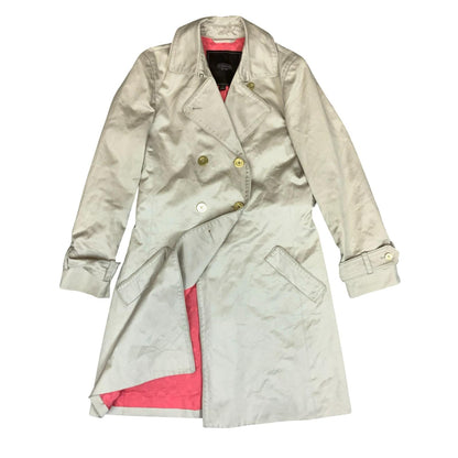 Vintage 'Coach' Beige Double-Breasted Belted Mid Trench Coat UK 10/12