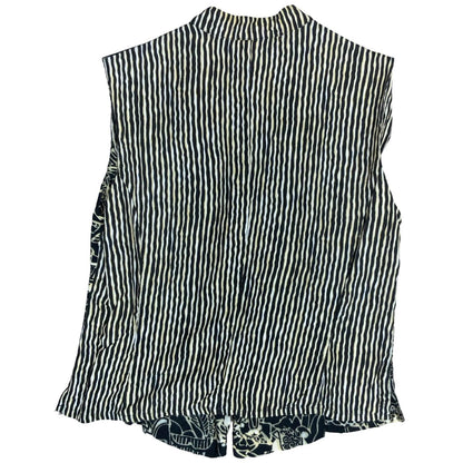 80s 90s 'Betty Barclay' Black White Abstract Patterned Sleeveless Blouse UK12