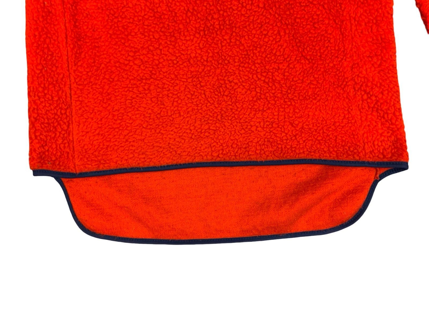 Vtg 90s Orange Helly Hansen Thick Fleece 1/4 Zip Smock Pullover Thumb Holes M