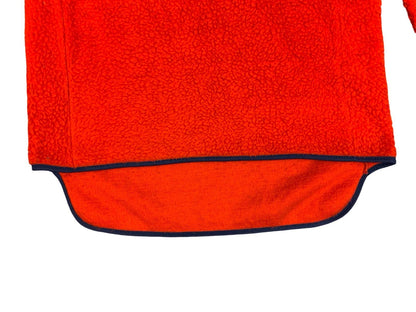 Vtg 90s Orange Helly Hansen Thick Fleece 1/4 Zip Smock Pullover Thumb Holes M