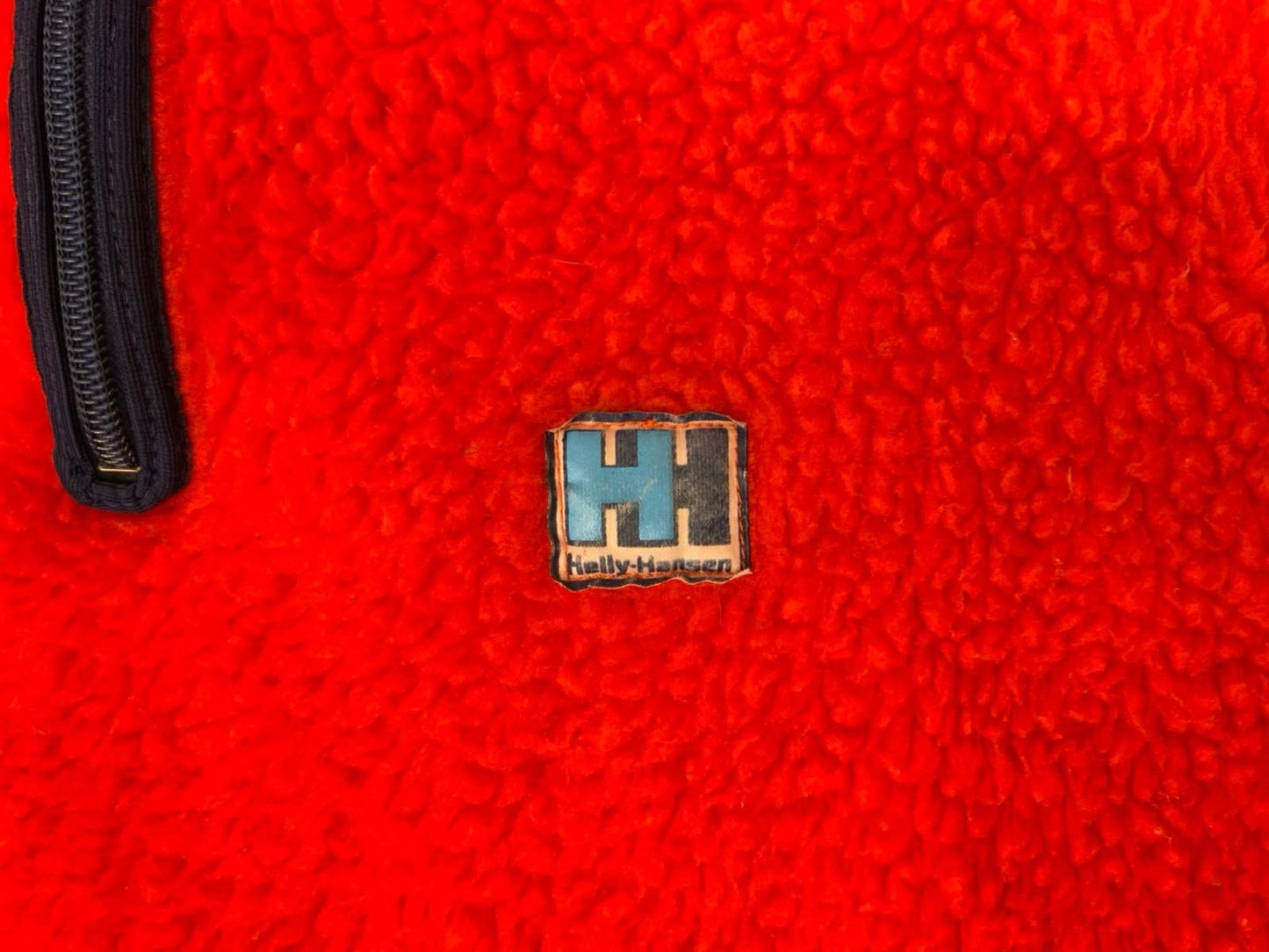 Vtg 90s Orange Helly Hansen Thick Fleece 1/4 Zip Smock Pullover Thumb Holes M