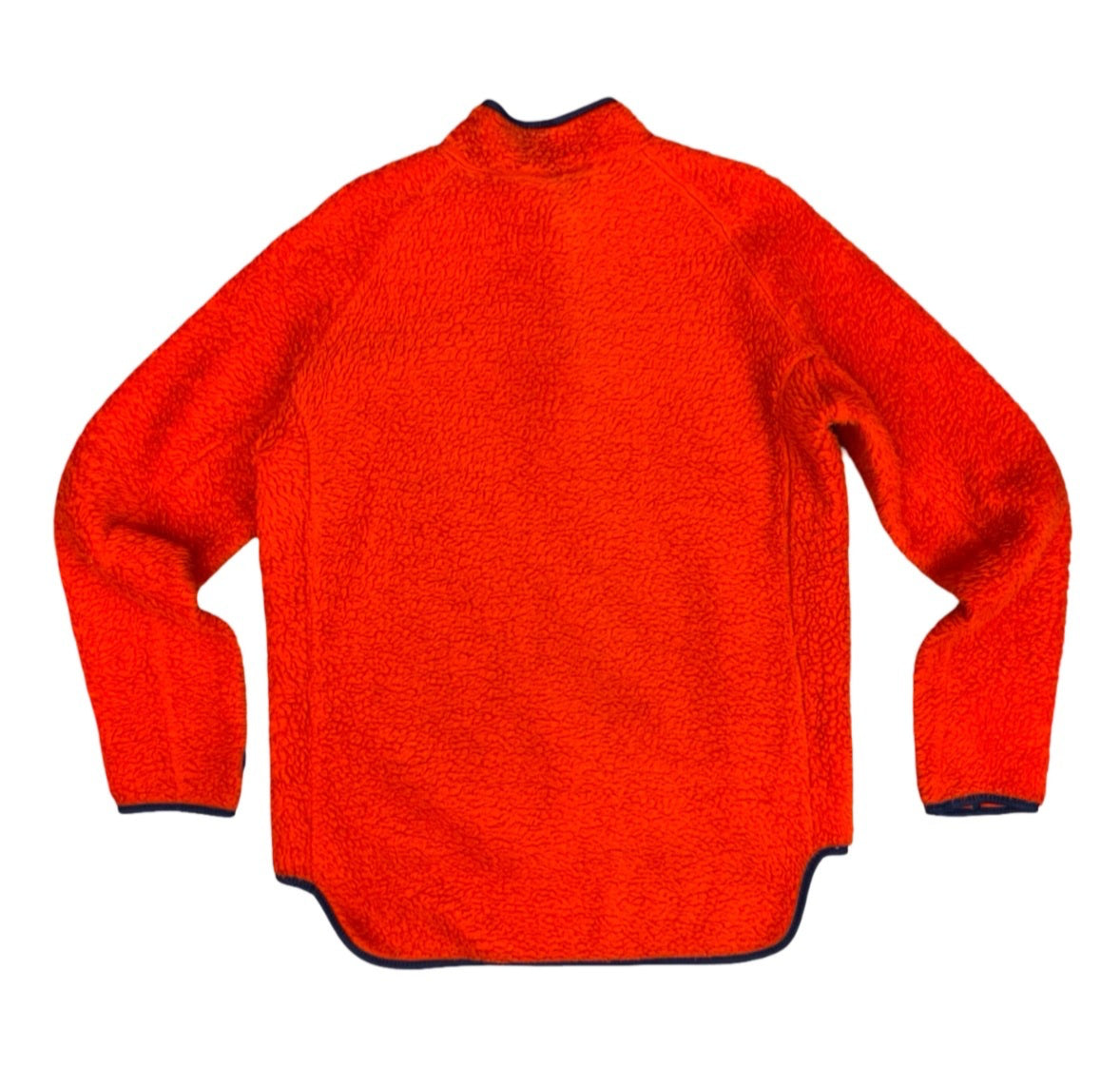 Vtg 90s Orange Helly Hansen Thick Fleece 1/4 Zip Smock Pullover Thumb Holes M