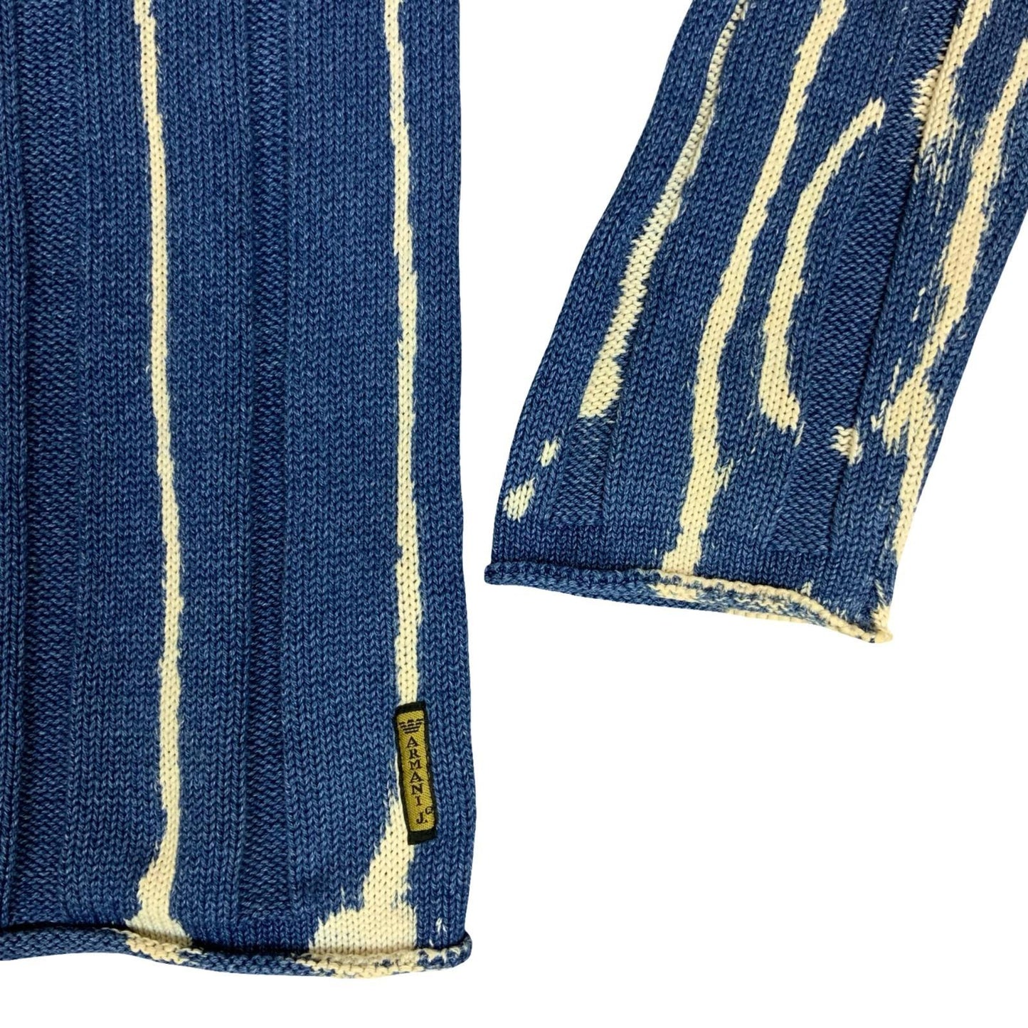 1990s 'Armani' RARE INDIGO Simin T Spa White Tie Dye Casual Pullover Sweater L