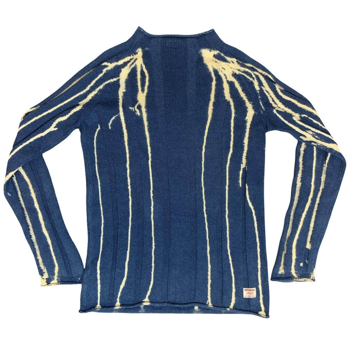 1990s 'Armani' RARE INDIGO Simin T Spa White Tie Dye Casual Pullover Sweater L