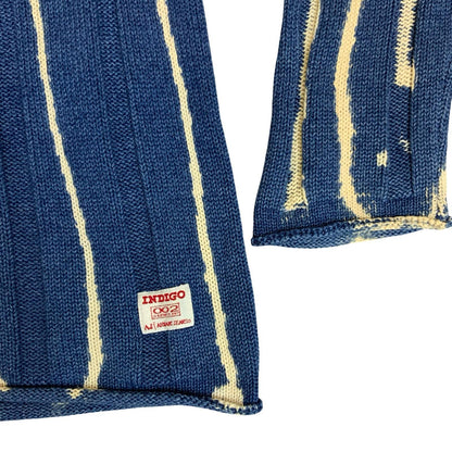 1990s 'Armani' RARE INDIGO Simin T Spa White Tie Dye Casual Pullover Sweater L