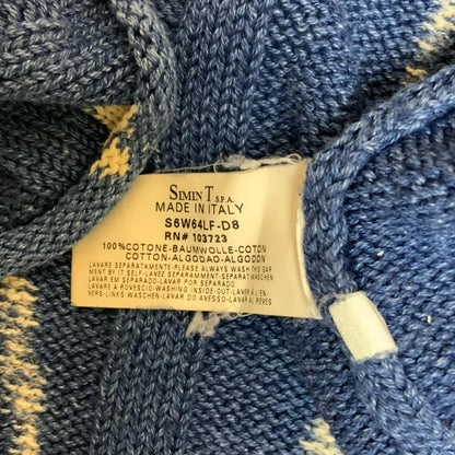 1990s 'Armani' RARE INDIGO Simin T Spa White Tie Dye Casual Pullover Sweater L