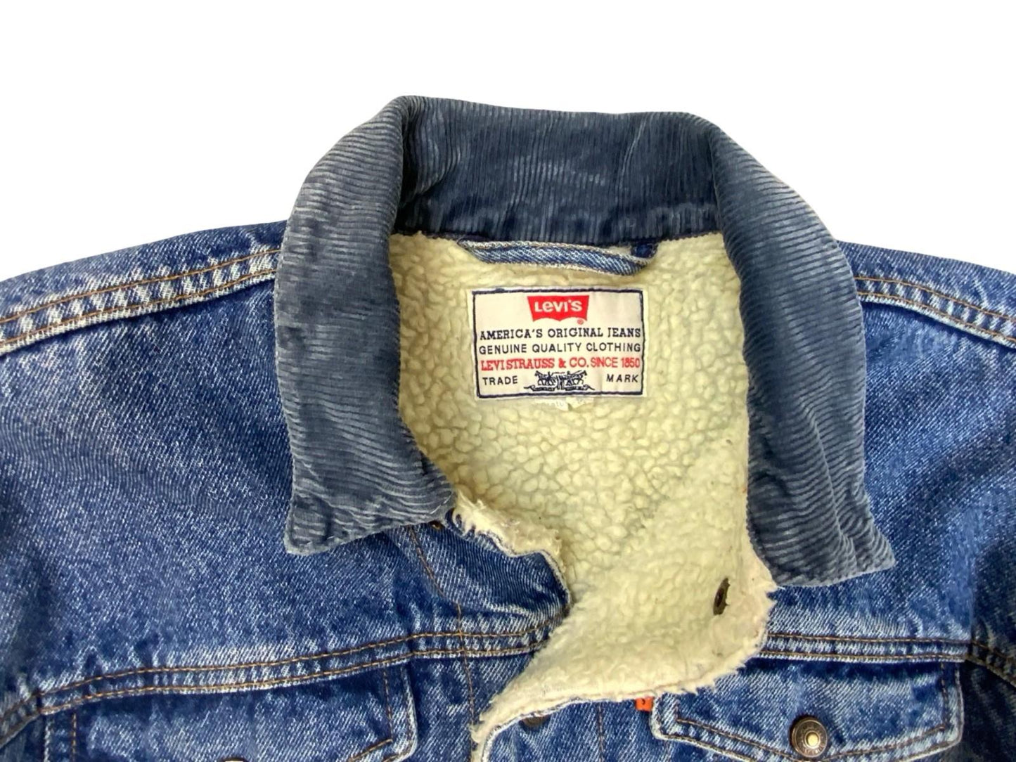 Vtg 80s Ladies Levis Orange Tab Sherpa Lined Type 3 Trucker Denim Jacket UK 8/10