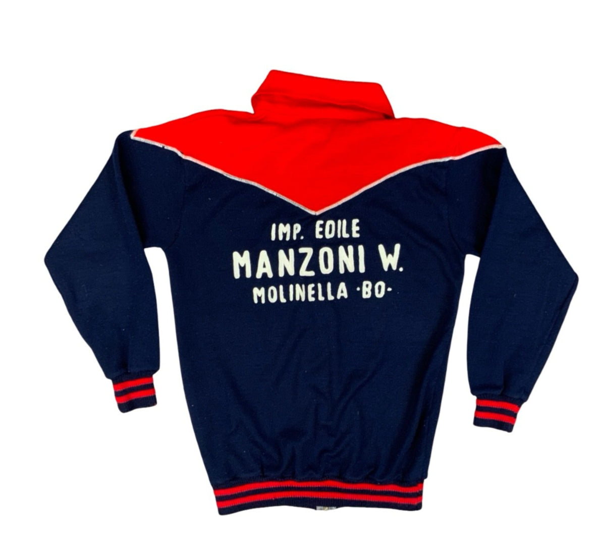 Vtg 70s Italian Cycling Track Top Jersey Chainstitch Manzoni Molinella Bologna S