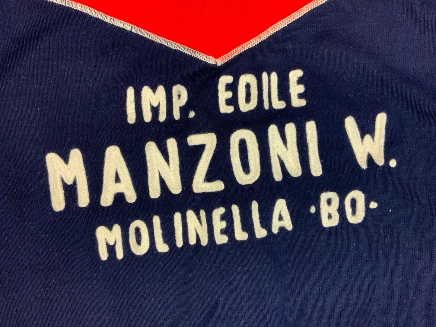 Vtg 70s Italian Cycling Track Top Jersey Chainstitch Manzoni Molinella Bologna S