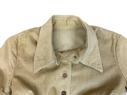 Vtg 70s Ladies Lee Riders Corduroy Short Sleeve Blouse Big Collars S/M UK 10/12