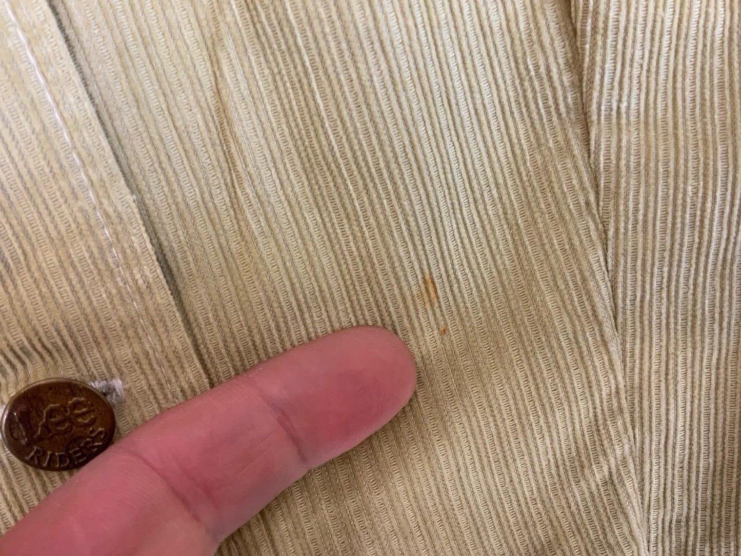 Vtg 70s Ladies Lee Riders Corduroy Short Sleeve Blouse Big Collars S/M UK 10/12