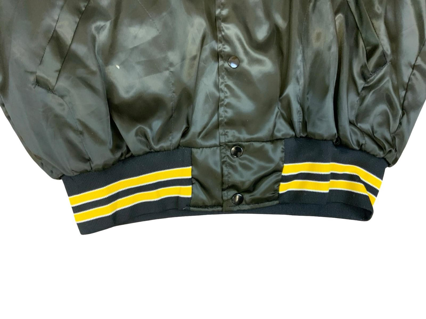 Vtg USA Hilton Black Griffith Institute Jazz Band Nylon Varsity Jacket 2XL