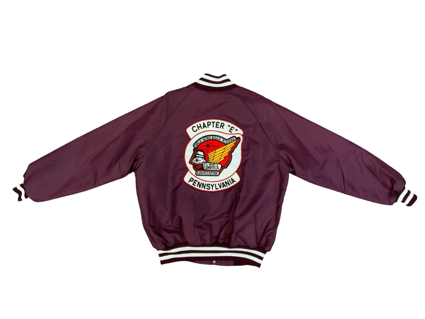 Vtg USA Burgundy Honda Goldwing Club GWRRA Chapter E Pennsylvania Jacket XL