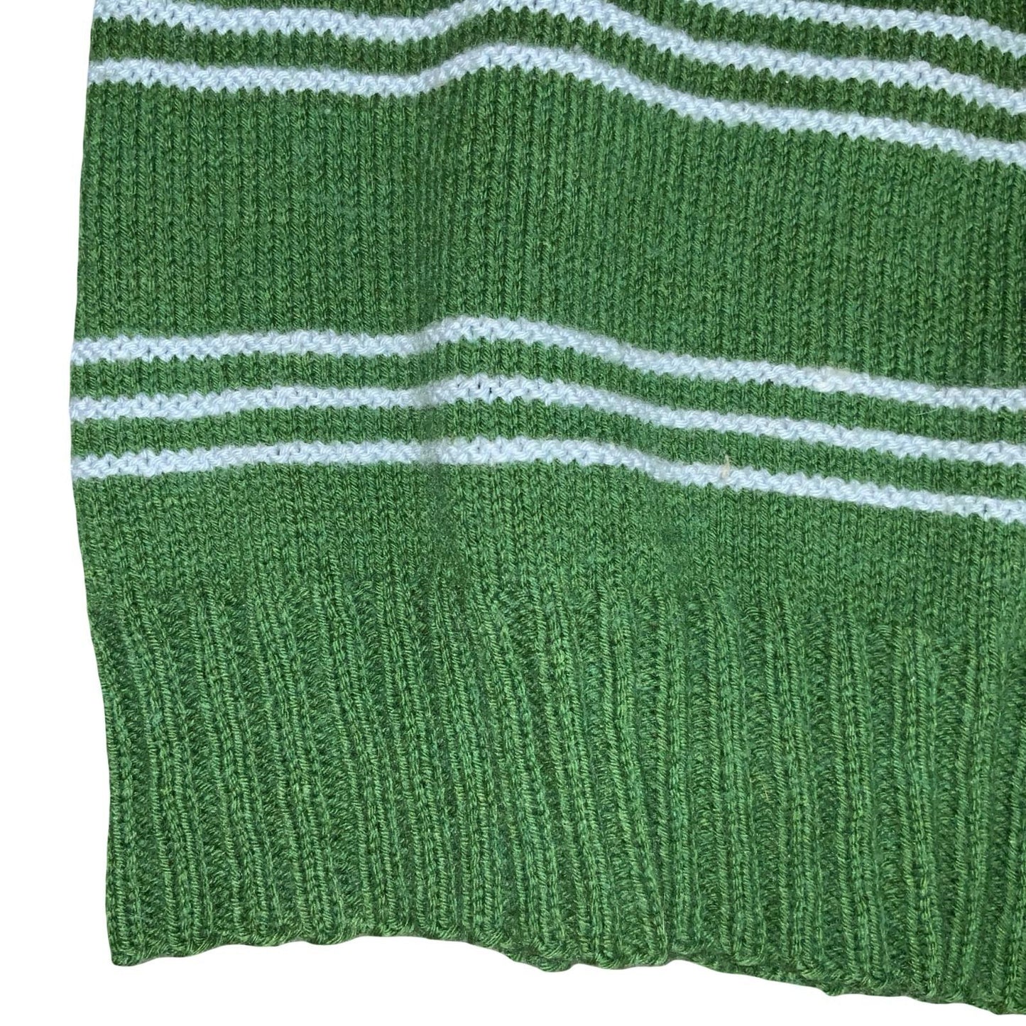 Vtg Green Blue Geometric Snowflake Striped Casual Pullover Sweater Vest S UK 10