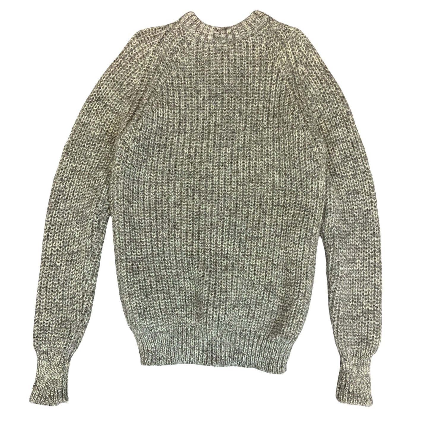 Vtg 'Homespun' Grey Thick-Knit Chunky Long Oversized New Wool Knit Jumper M/L