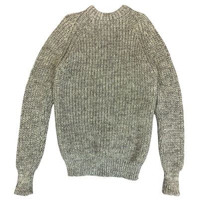 Vtg 'Homespun' Grey Thick-Knit Chunky Long Oversized New Wool Knit Jumper M/L