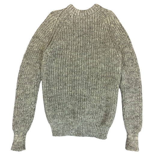 Vtg 'Homespun' Grey Thick-Knit Chunky Long Oversized New Wool Knit Jumper M/L