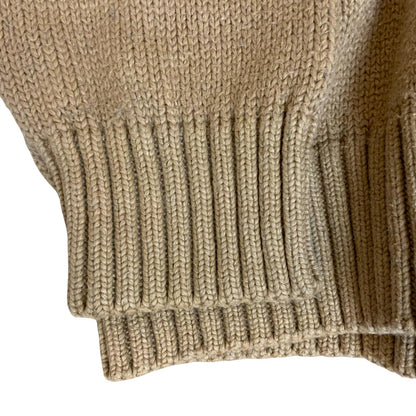 Vtg Polo Ralph Lauren Beige Brown Casual Logo Cotton Knitted Sweat Jumper L/XL