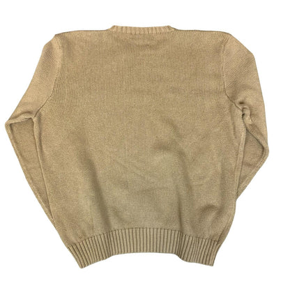 Vtg Polo Ralph Lauren Beige Brown Casual Logo Cotton Knitted Sweat Jumper L/XL