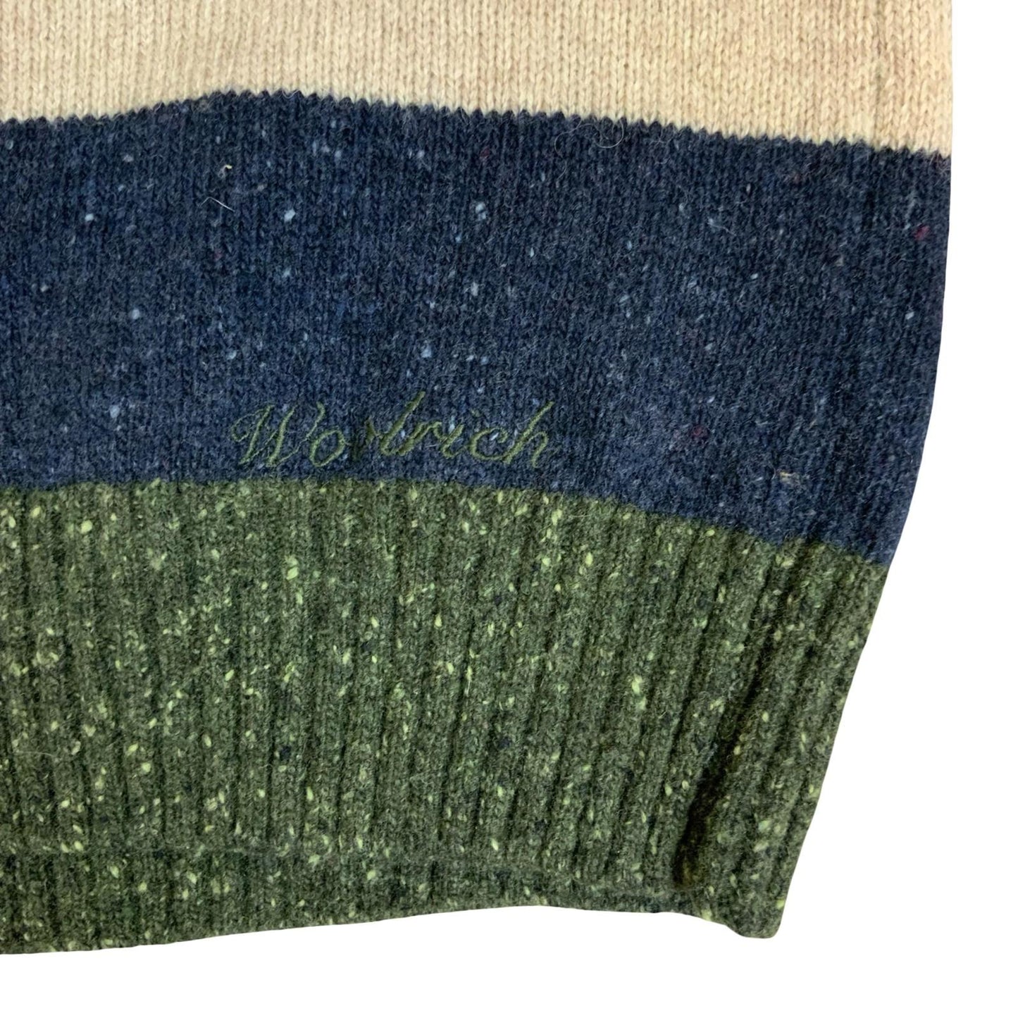 Vtg 90s 'Woolrich' Multicoloured Stripe Wool Knit Casual Pullover Sweater M/L