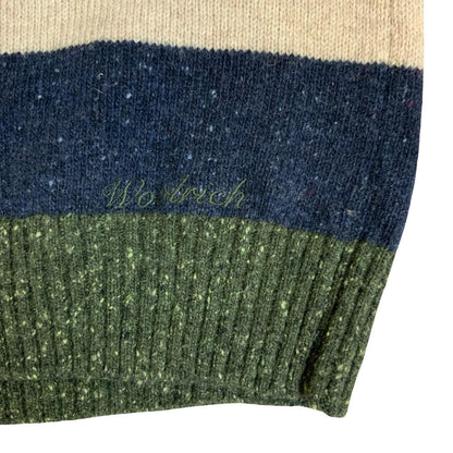 Vtg 90s 'Woolrich' Multicoloured Stripe Wool Knit Casual Pullover Sweater M/L