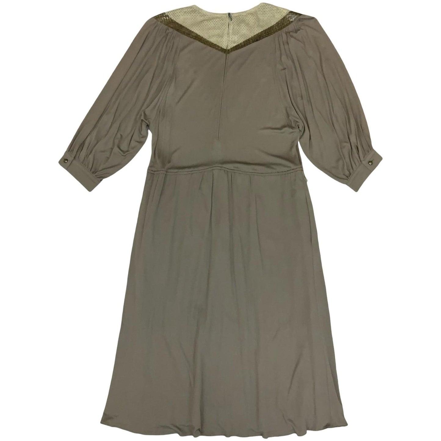 Vtg 80s 'Louis Feraud' Brown Bronze Faux Snake Luxurious Party Aline Dress UK 8