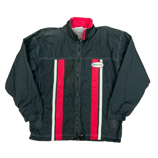 Vtg 90s Black Red White 'Sergio Tacchini' Full-Zip Up Jacket Windbreaker XL/2XL