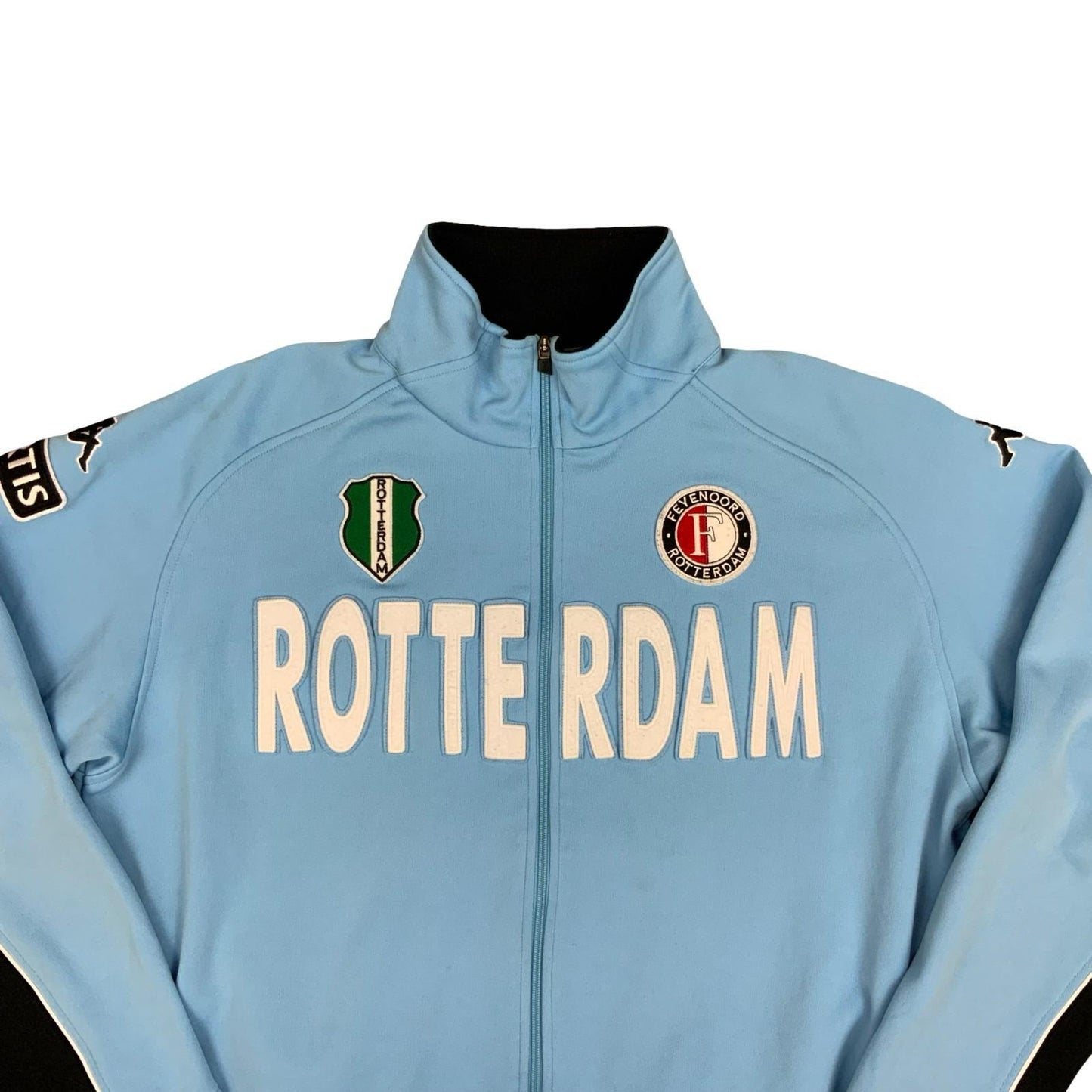 Vintage Rare 90s Kappa Feyenoord Rotterdam Light Blue Zip-Up Track Jacket XXL