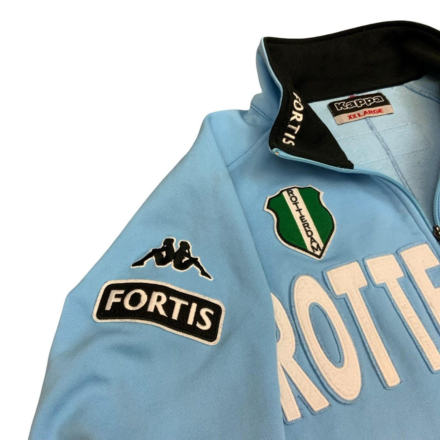 Vintage Rare 90s Kappa Feyenoord Rotterdam Light Blue Zip-Up Track Jacket XXL