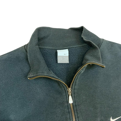 Vintage Y2K Silver Tag Black 'Nike' Full Zip-Up Sweatshirt Track Jacket Medium