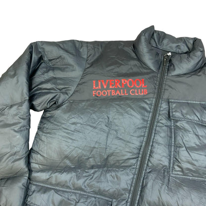 Y2K 2007 'Adidas' Black Liverpool Football Club Zip-Up Puffer Jacket Large