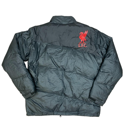 Y2K 2007 'Adidas' Black Liverpool Football Club Zip-Up Puffer Jacket Large