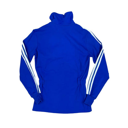 Vtg 60s 70s Adidas Originals Blue Trefoil Retro Womens Zip-Up Track Jacket UK 8