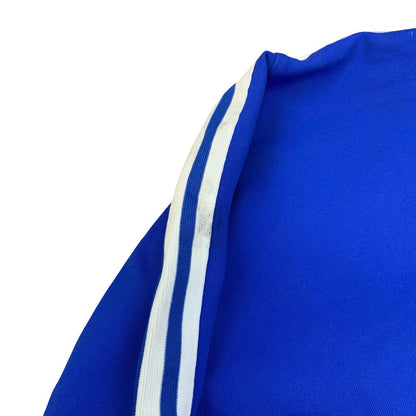 Vtg 60s 70s Adidas Originals Blue Trefoil Retro Womens Zip-Up Track Jacket UK 8
