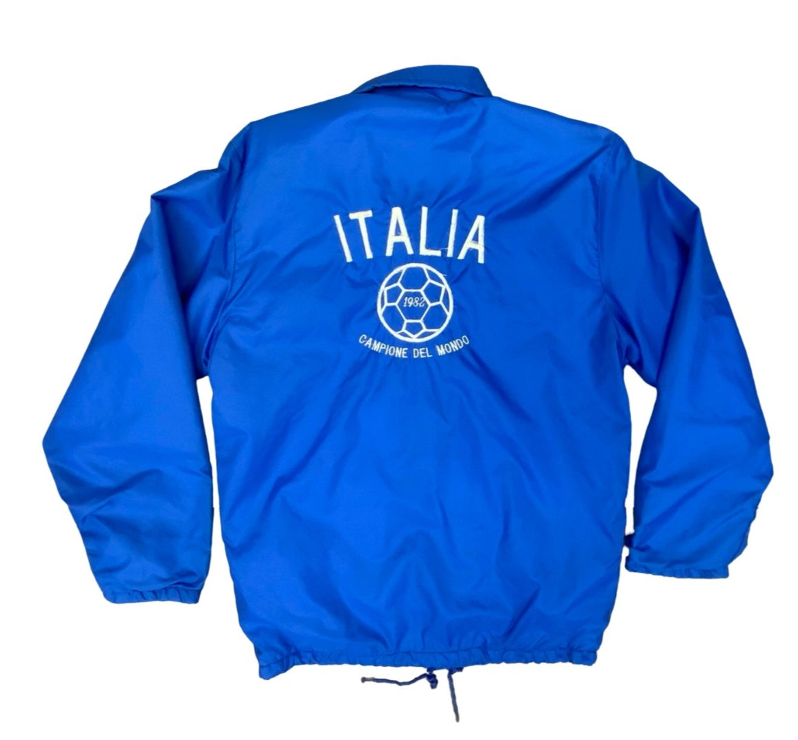 Vtg 1982 Italia Campione Del Mondo Football Silky Nylon USA Birdie Jacket S