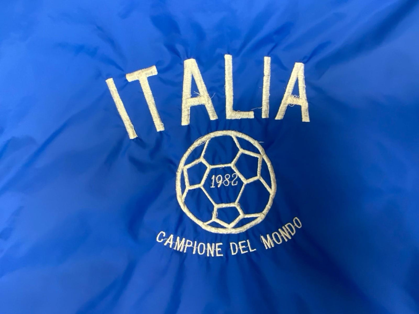 Vtg 1982 Italia Campione Del Mondo Football Silky Nylon USA Birdie Jacket S