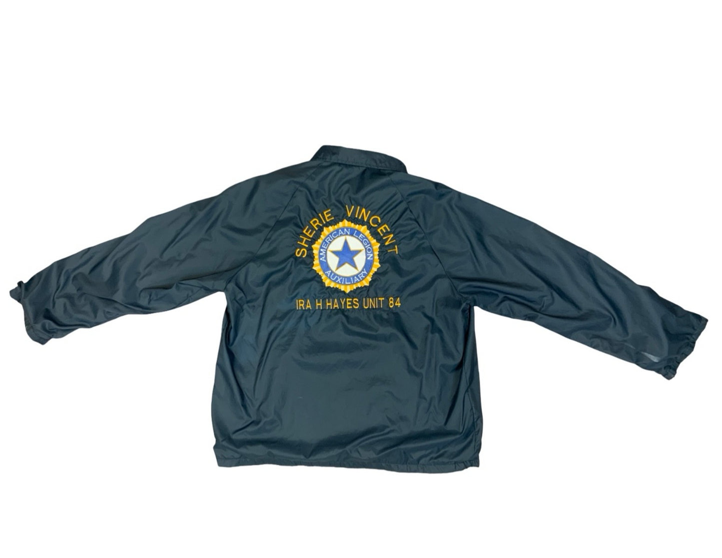 Vtg USA American Legion Auxillary Fire Service Silky Nylon Workwear Jacket L