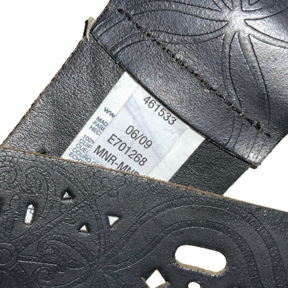 Vtg 'Tommy Hilfiger' Black Geometric Cut-Out Western Boho Thick Belt UK 14/16 M