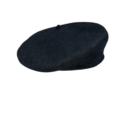 Vtg 'Woolmark' Black Pure New Wool Classic French Artist Beret Small